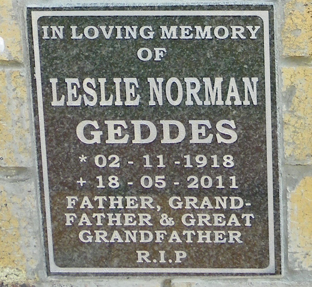 GEDDES Leslie Norman 1918-2011