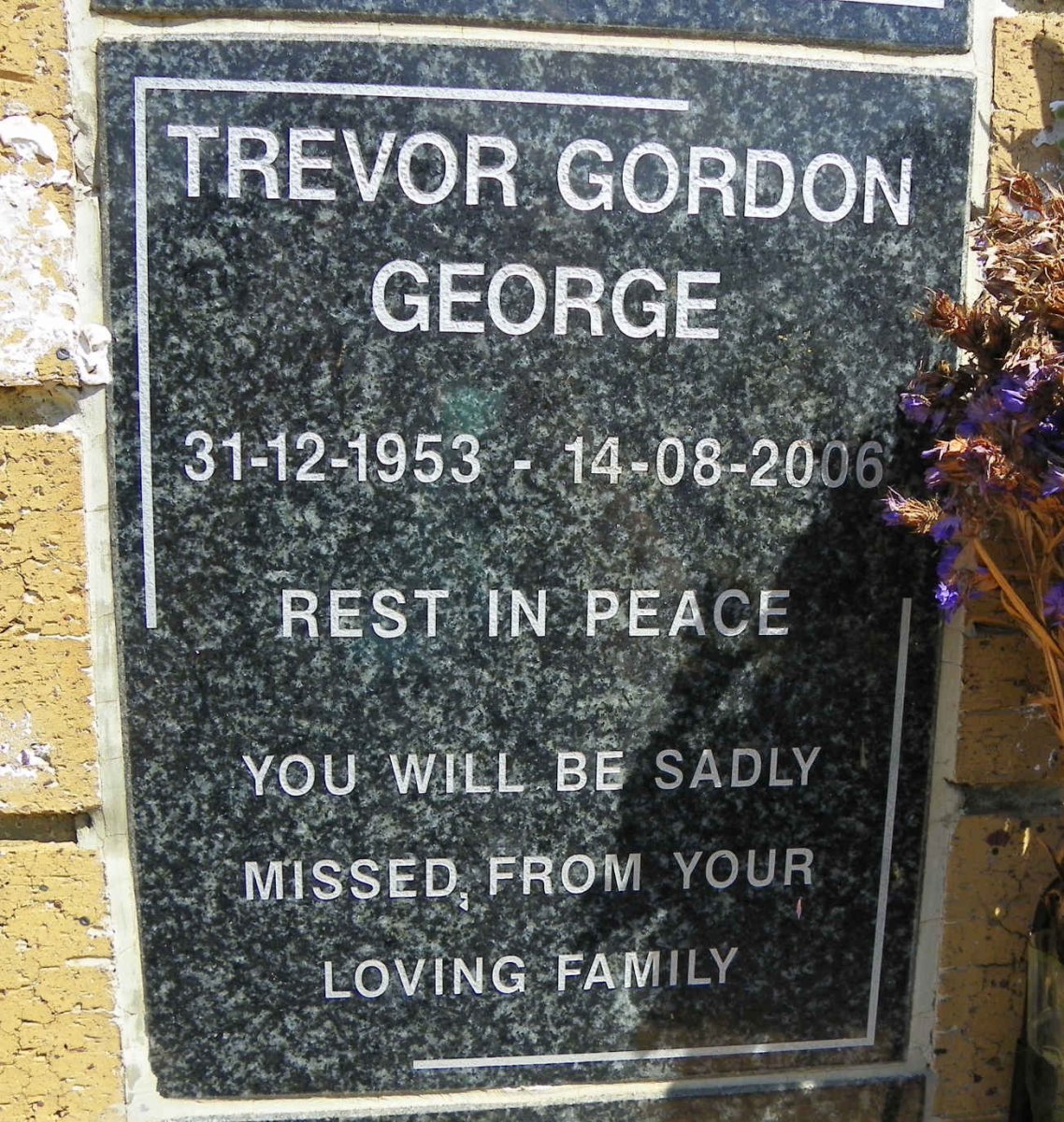 GEORGE Trevor Gordon 1953-2006