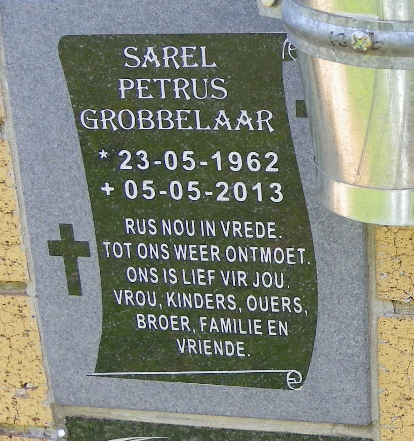 GROBBELAAR Sarel Petrus 1962-2013