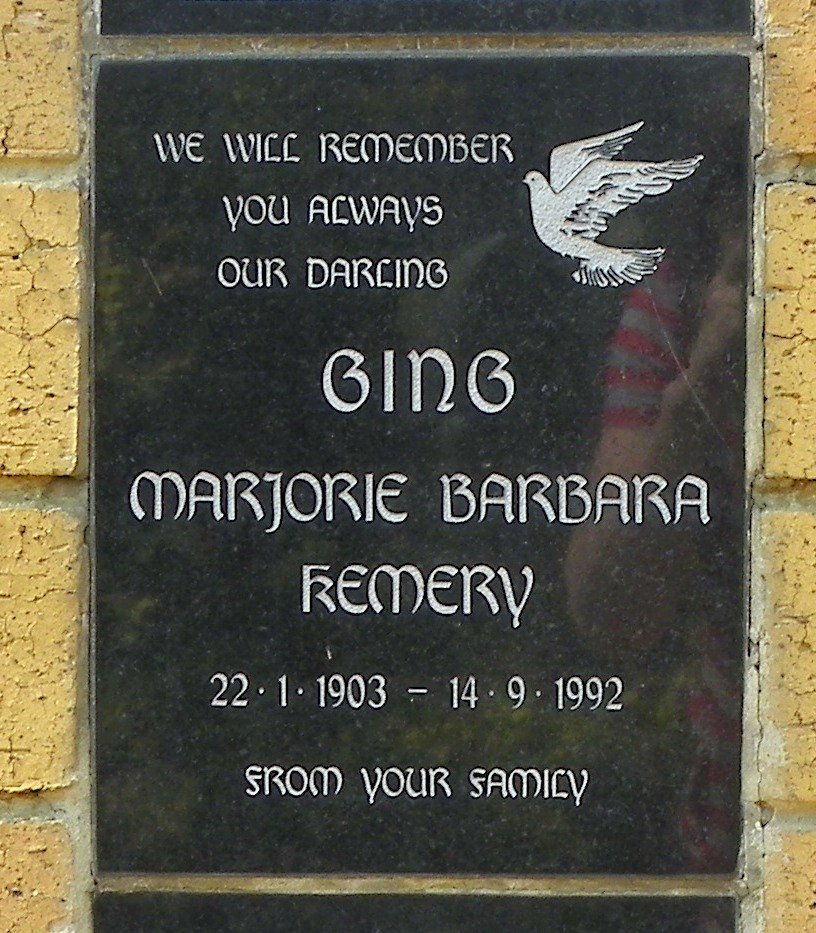 GING Marjorie Barbara Kemery 1903-1992