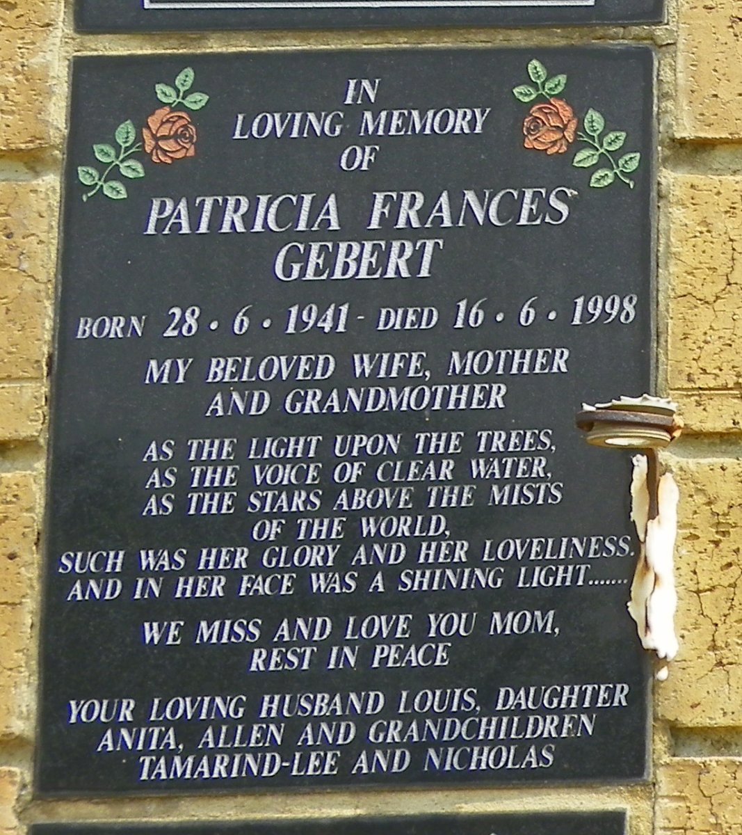 GEBERT Patricia Frances 1941-1998