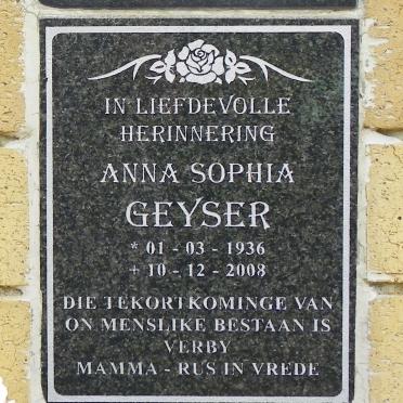 GEYSER Anna Sophia 1936-2008
