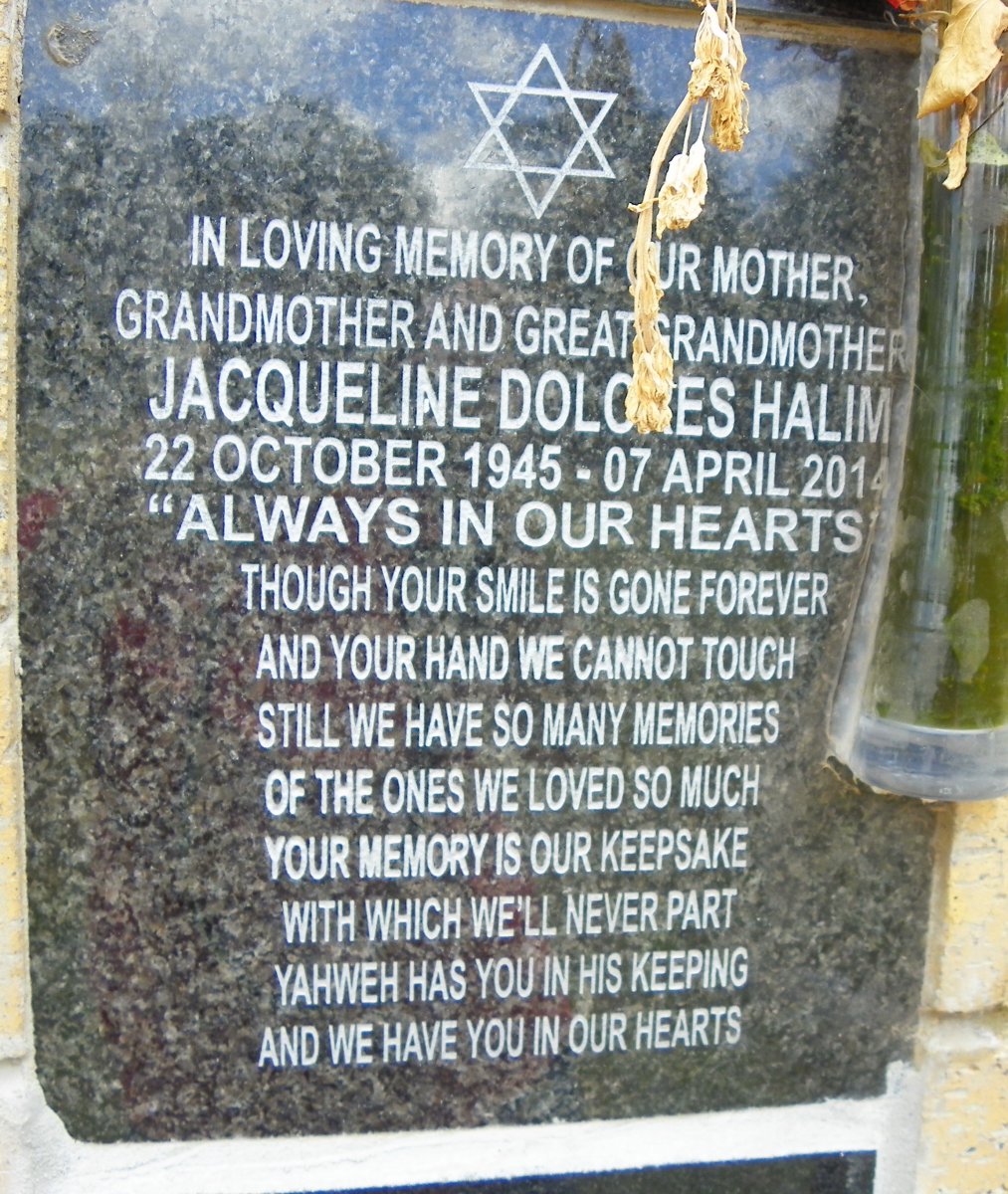 HALIM Jacqueline Dolores 1945-2014