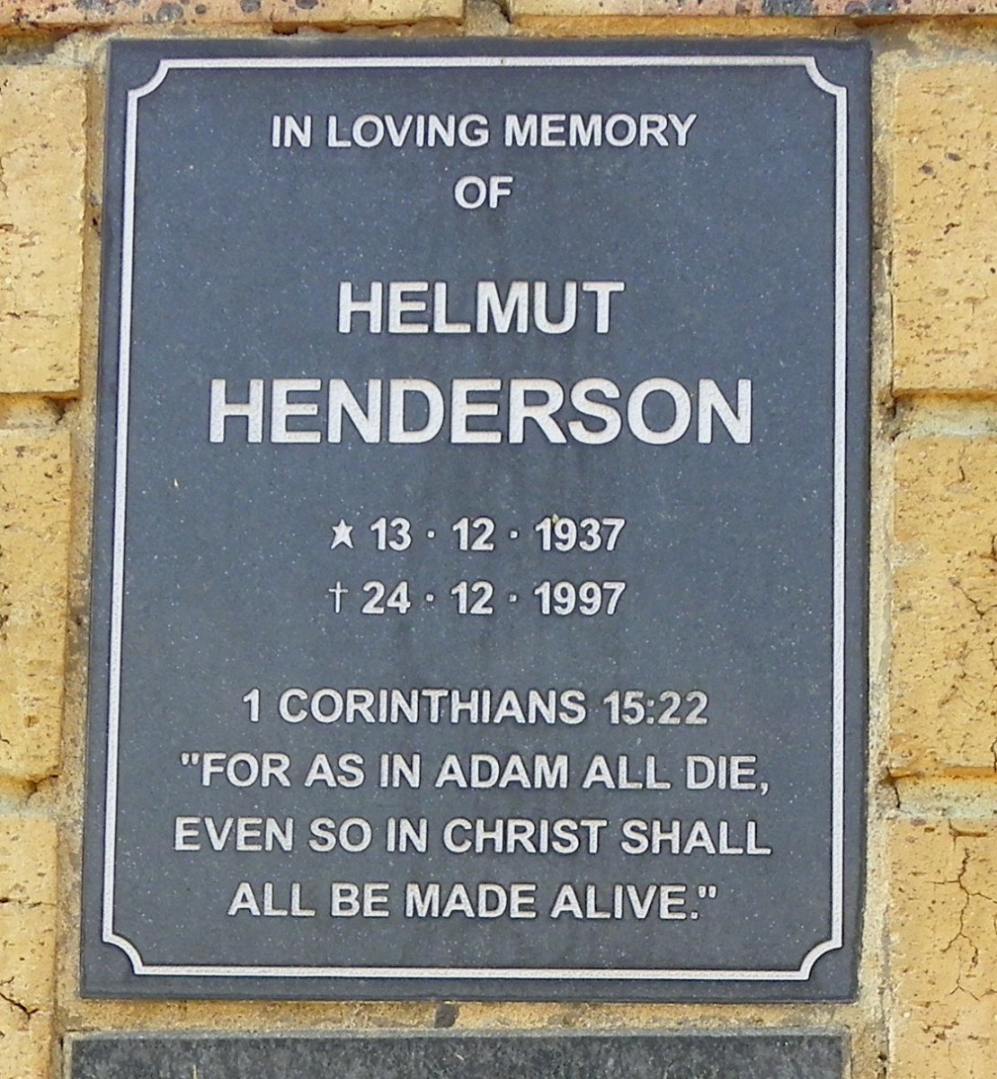 HENDERSON Helmut 1937-1997