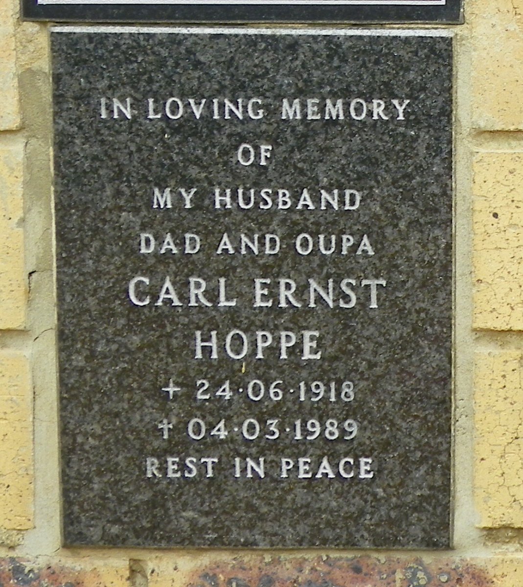 HOPPE Carl Ernst 1918-1989