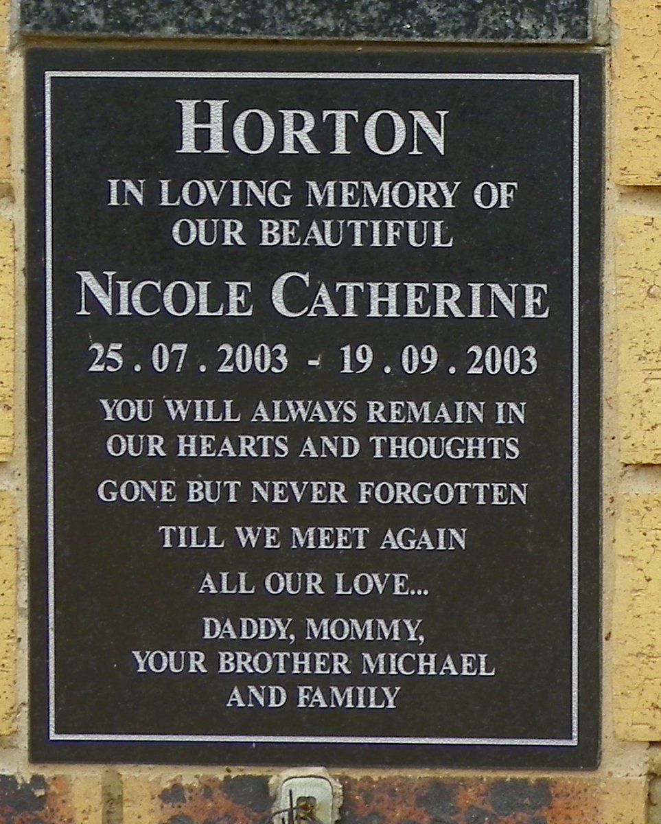HORTON Nicole Catherine 2003-2003