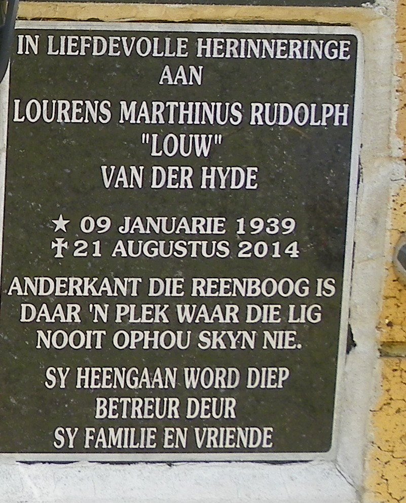 HYDE Lourens Marthinus Rudolph, van der 1939-2014