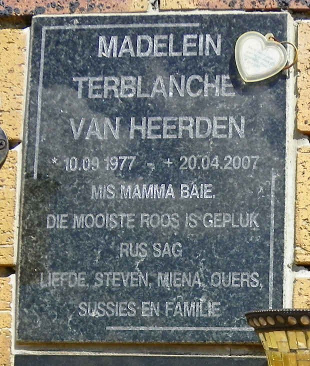HEERDEN Madelein Terblanche, van 1977-2007
