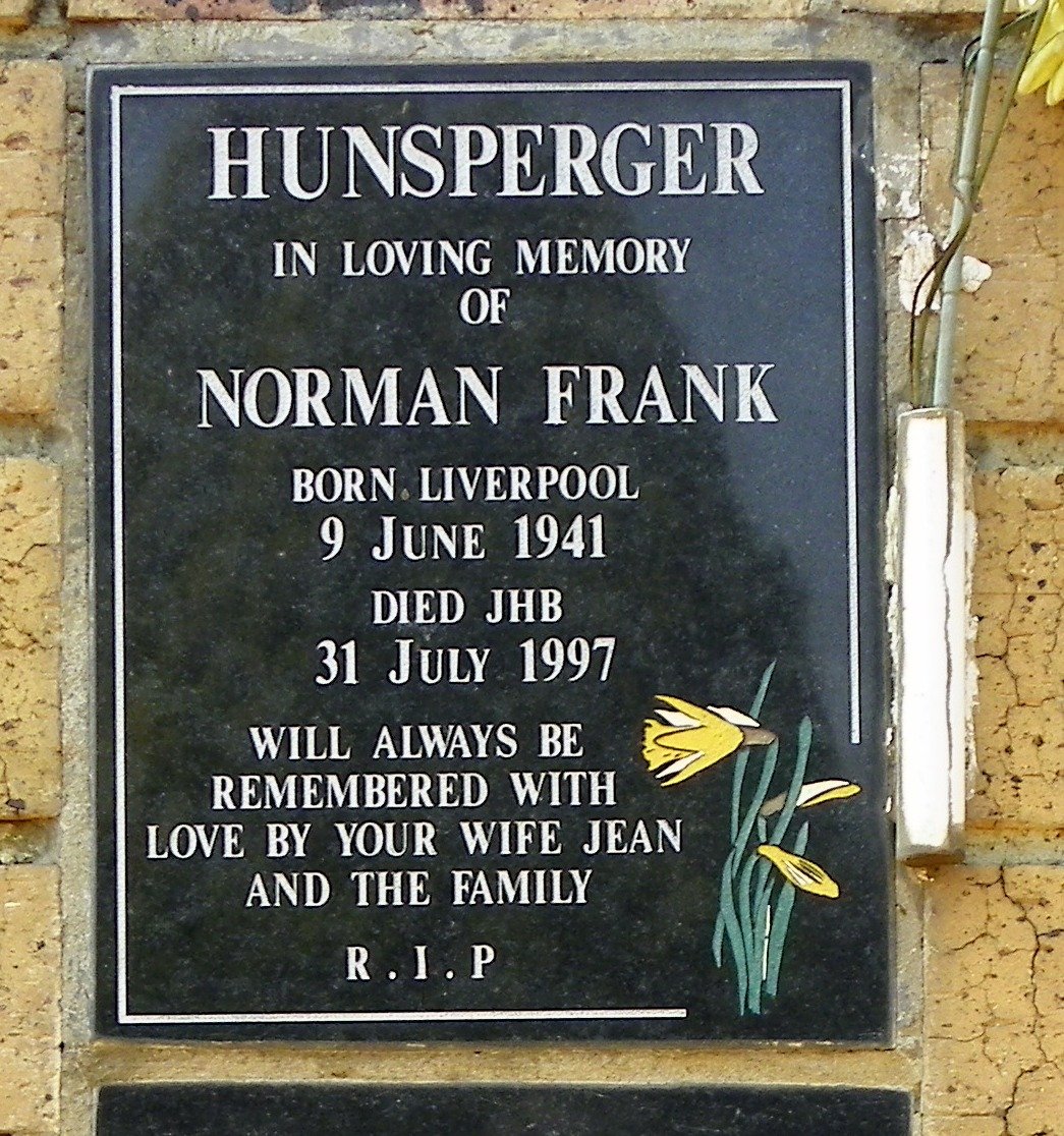 HUNSPERGER Norman Frank 1941-1997