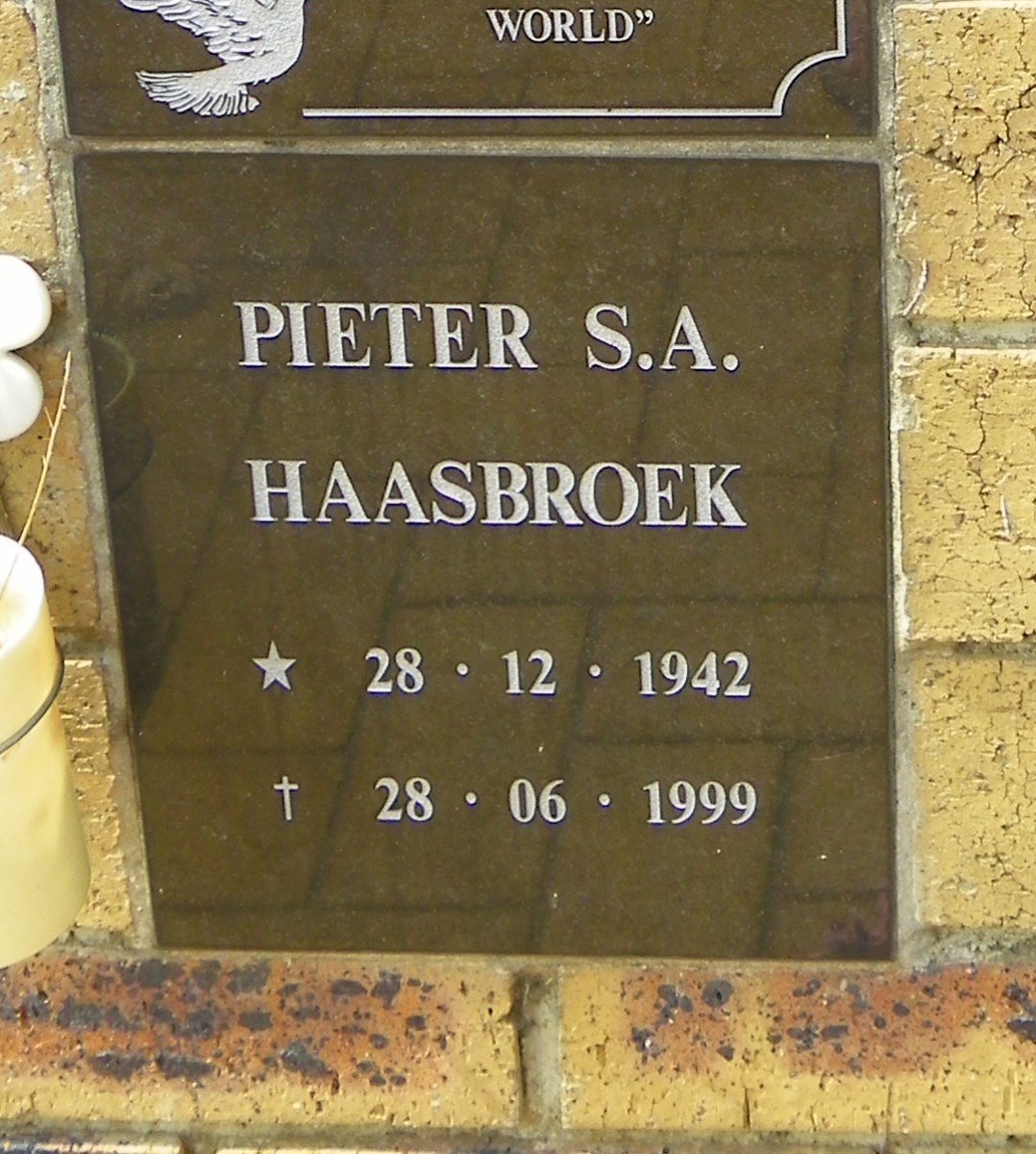 HAASBROEK Pieter S.A. 1942-1999