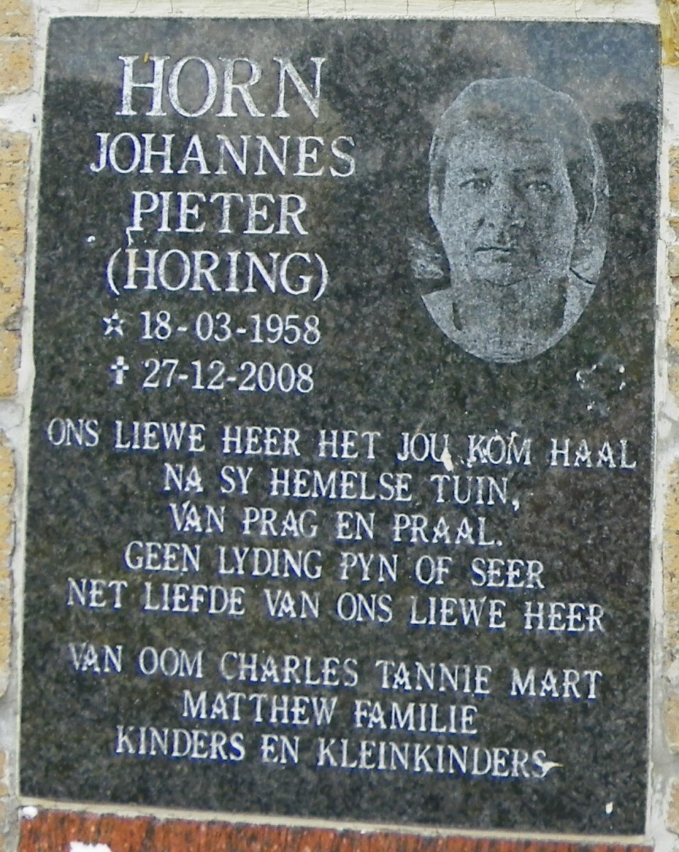 HORN Johannes Pieter 1958-2008