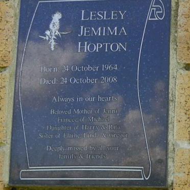 HOPTON Lesley Jemima 1964-2008