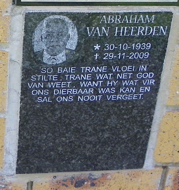 HEERDEN Abraham, van 1939-2009