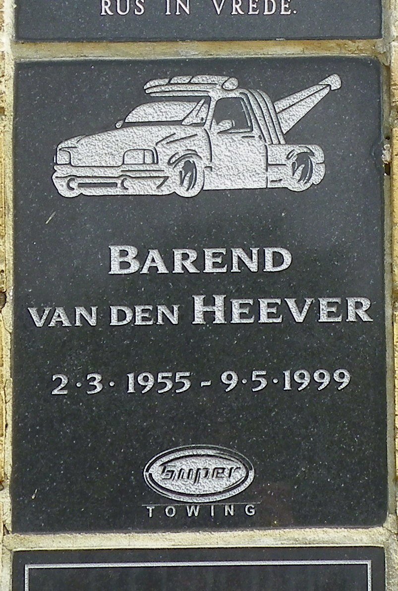 HEEVER Barend, van der 1955-1999