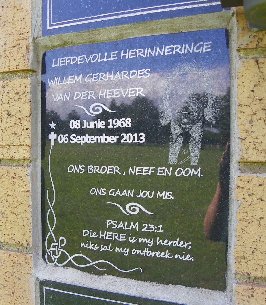 HEEVER Willem Gerhardes, van der 1968-2013