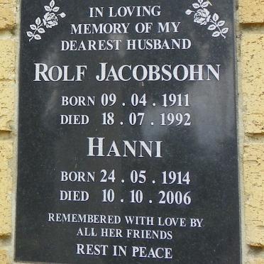 JACOBSOHN Rolf 1911-1992 &amp; Hanni 1914-2006