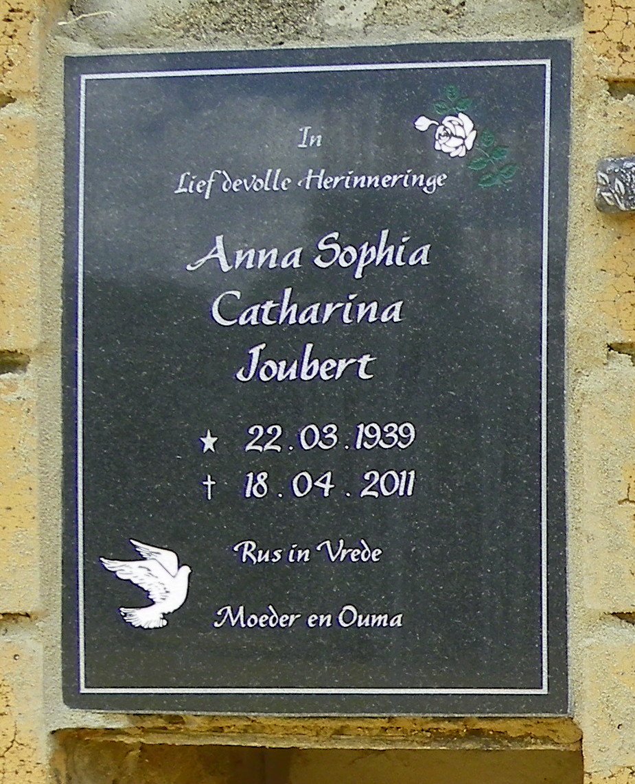 JOUBERT Anna Sophia Catharina 1939-2011