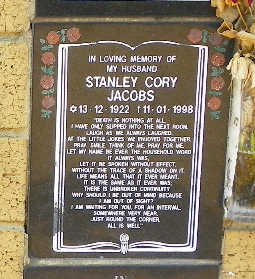 JACOBS Stanley Cory 1922-1998