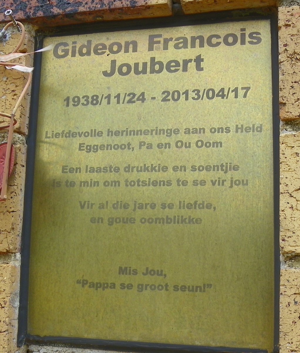 JOUBERT Gideon Francois 1938-2013