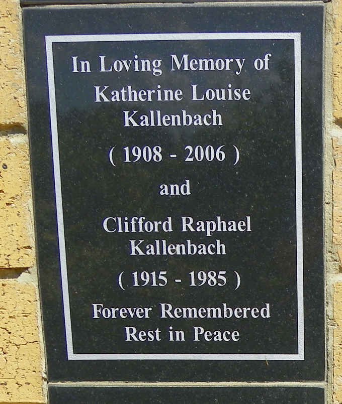 KALLENBACH Clifford Raphael 1915-1985 &amp; Katherine Louise 1908-2006