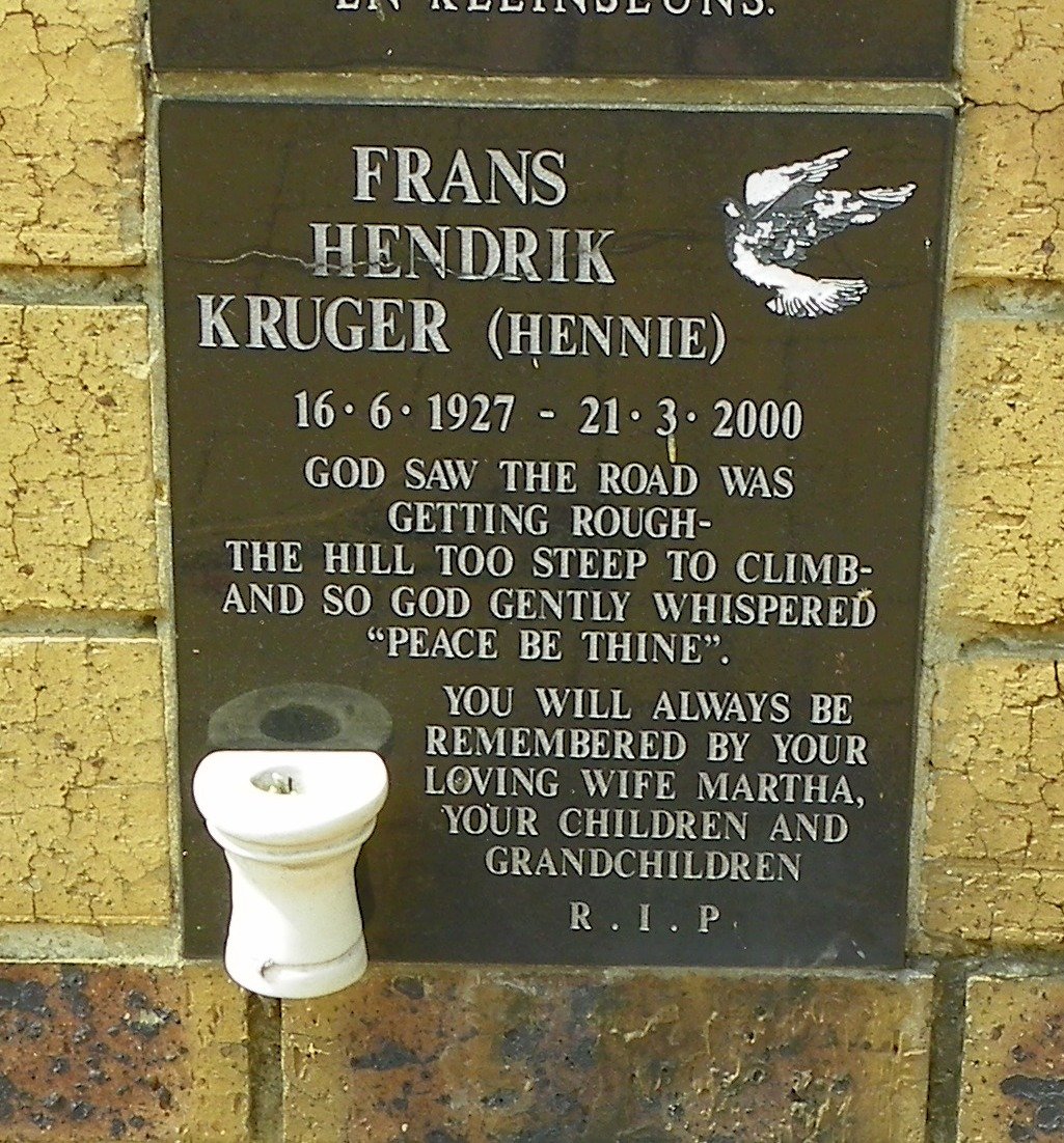 KRUGER Frans Hendrik 1927-2000