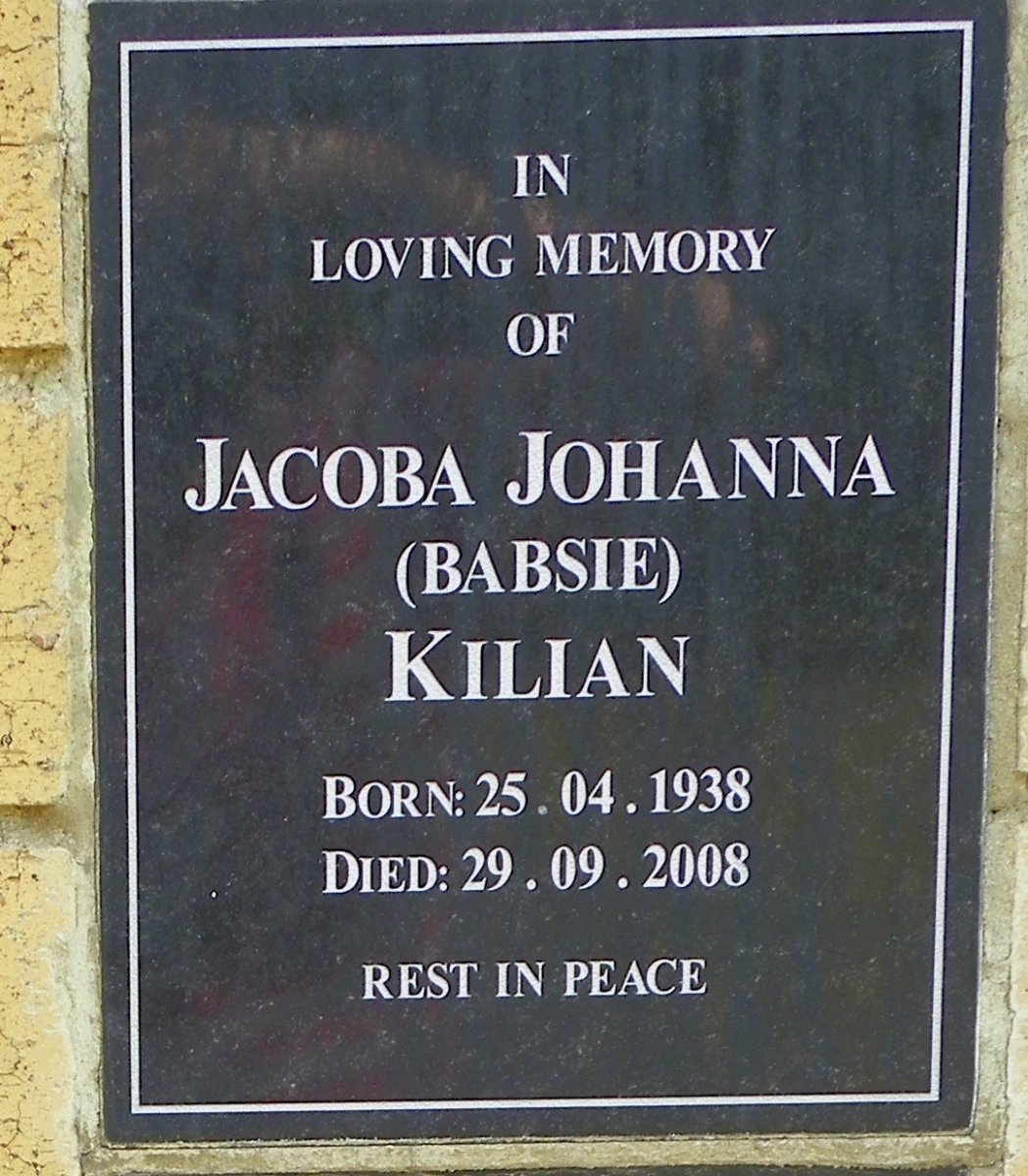 KILIAN Jacoba Johanna 1938-2008
