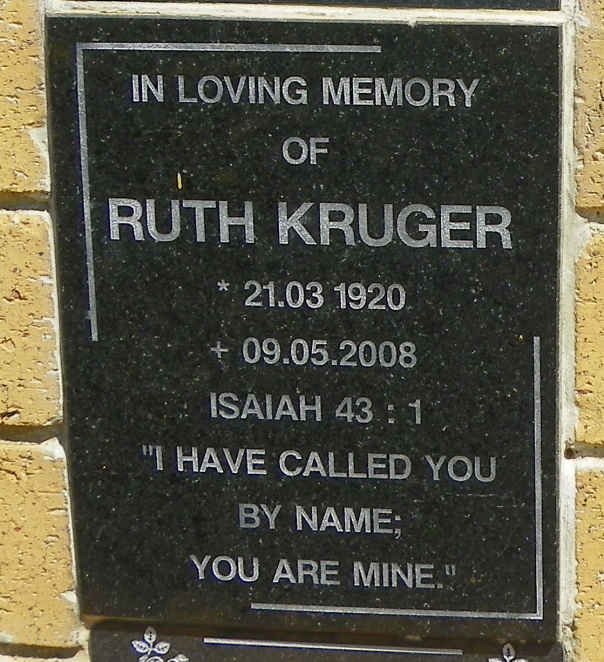KRUGER Ruth 1920-2008