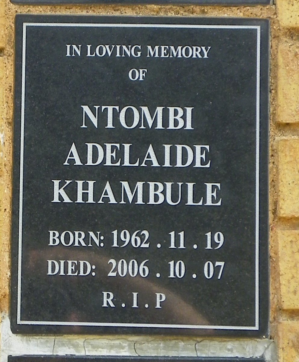 KHAMBULE Ntombi Adelaide 1962-2006