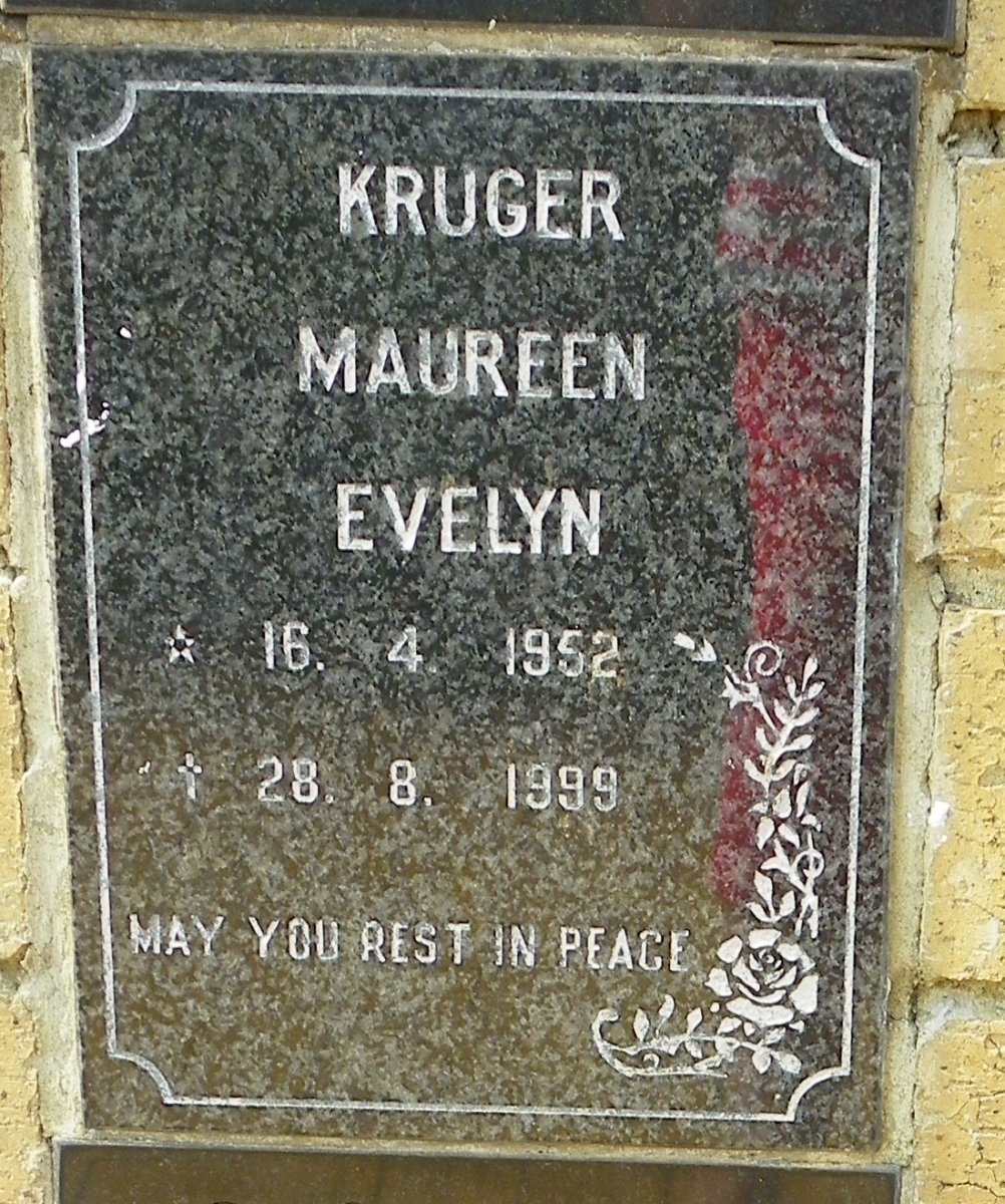 KRUGER Maureen Evelyn 1952-1999