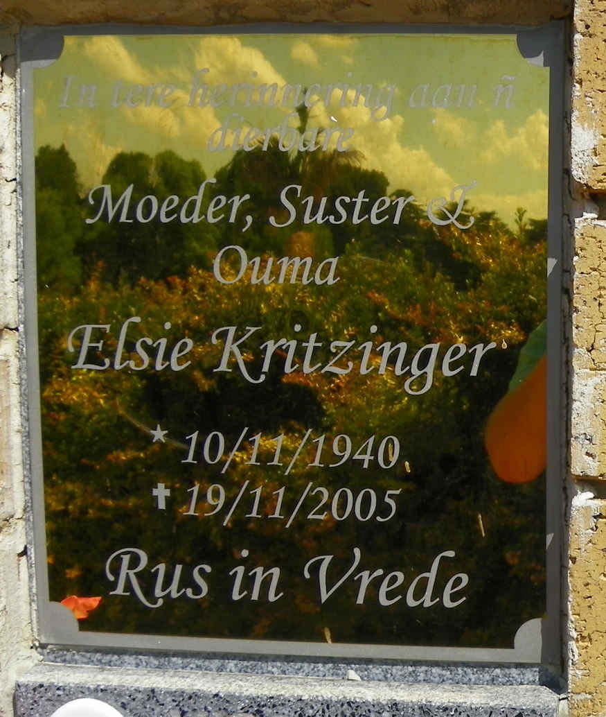 KRITZINGER Elsie 1940-2005