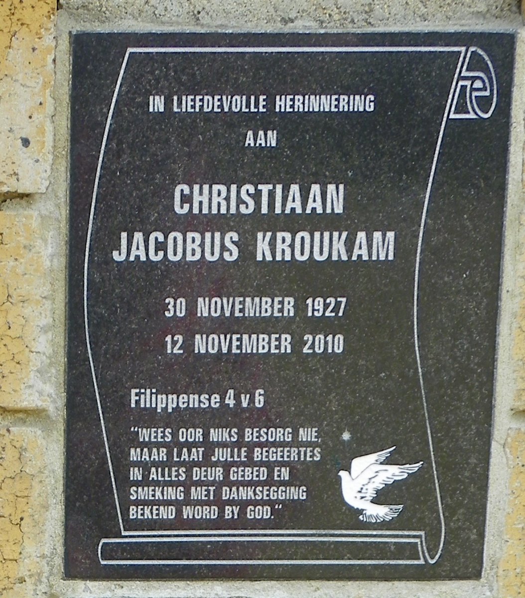 KROUKAM Christiaan Jacobus 1927-2010