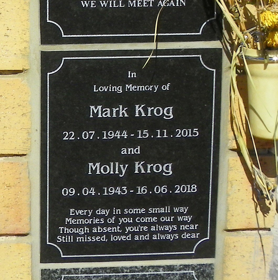 KROG Mark 1944-2015 &amp; Molly 1943-2018