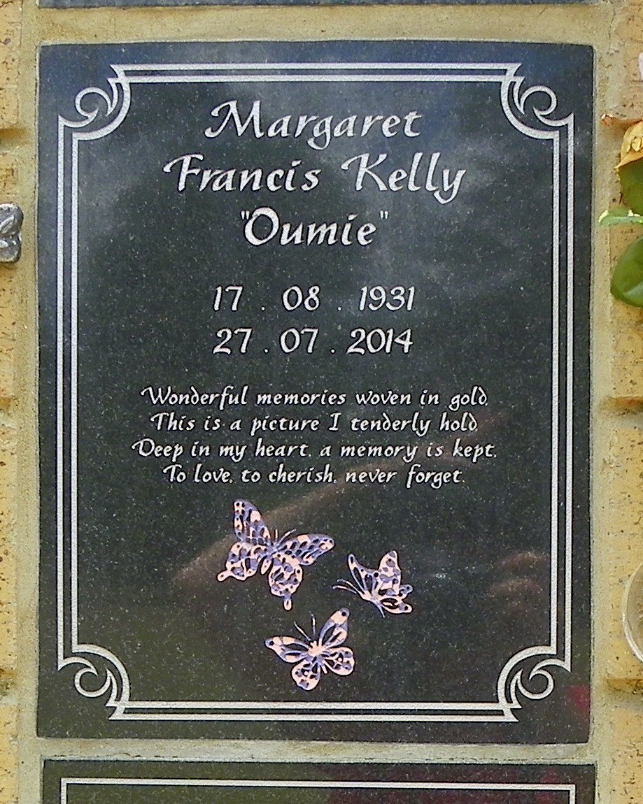 KELLY Margaret Francis 1931-2014