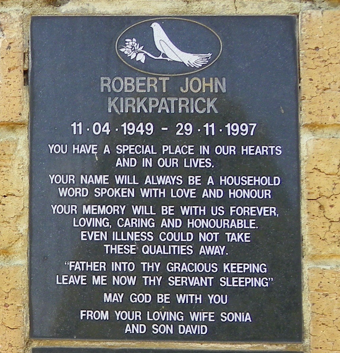 KIRKPATRICK Robert John 1949-1997