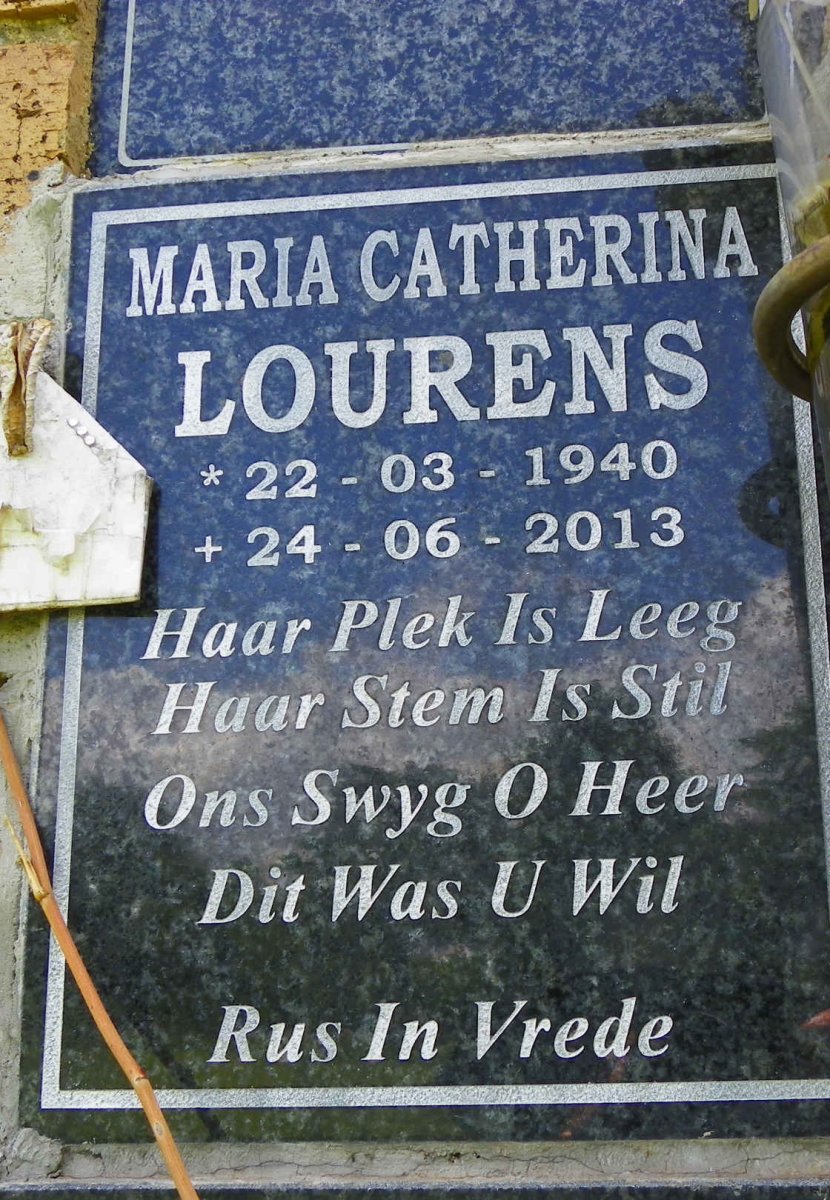 LOURENS Maria Catherina 1940-2013
