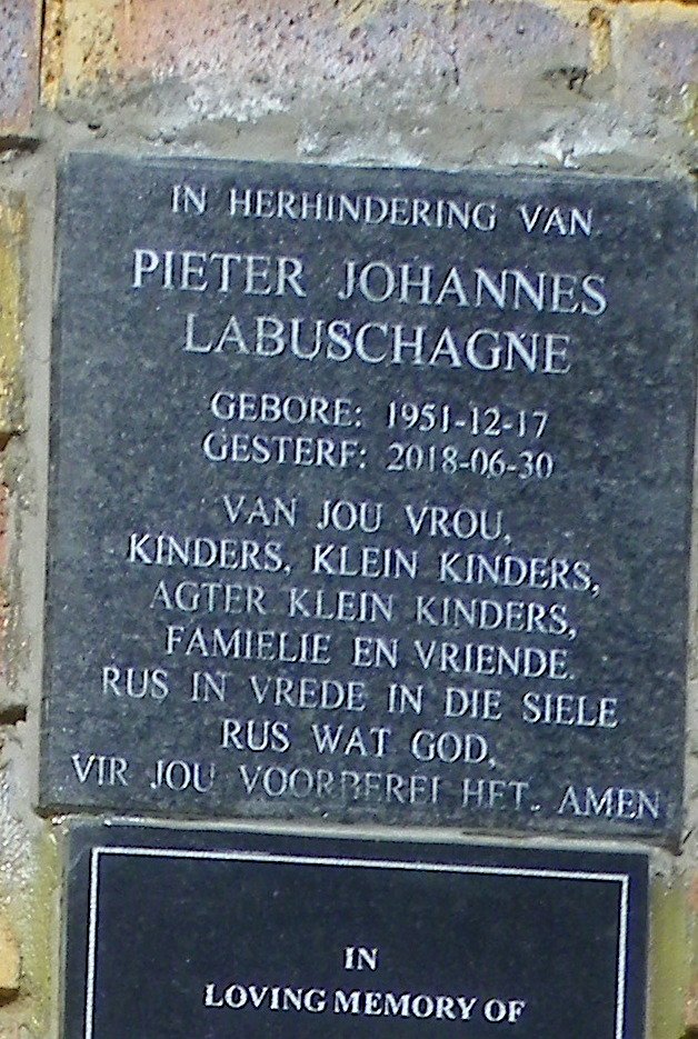 LABUSCHAGNE Pieter Johannes 1951-2018