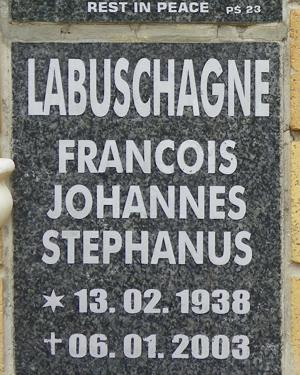 LABUSCHAGNE Francois Johannes Stephanus 1938-2003