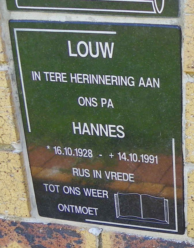 LOUW Hannes 1928-1991