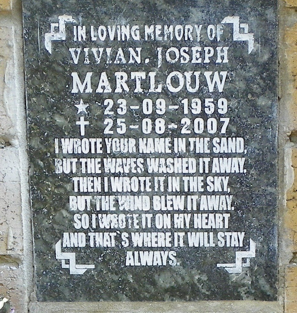 MARTLOUW Vivian Joseph 1959-2007