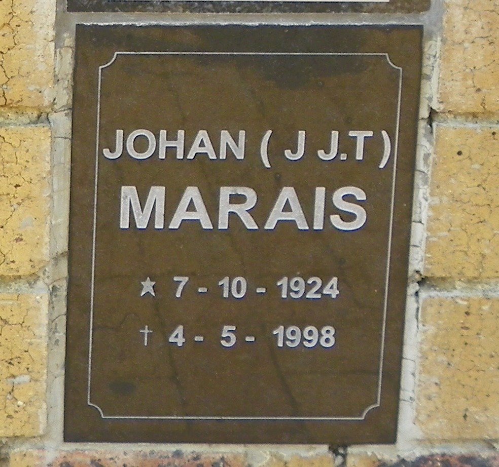 MARAIS J.J.T 1924-1998