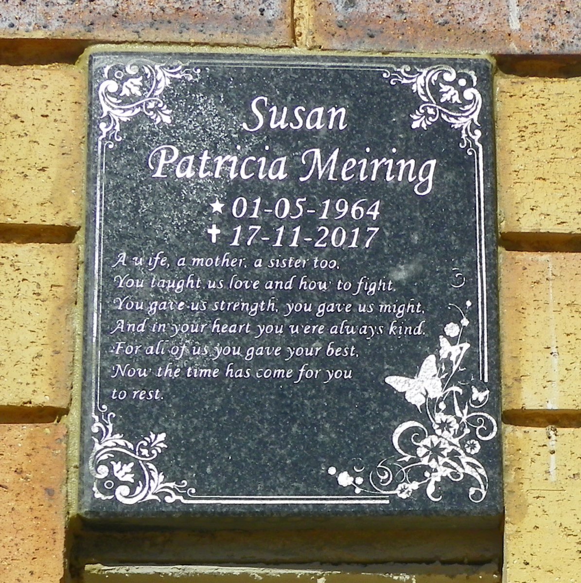 MEIRING Susan Patricia 1964-2017