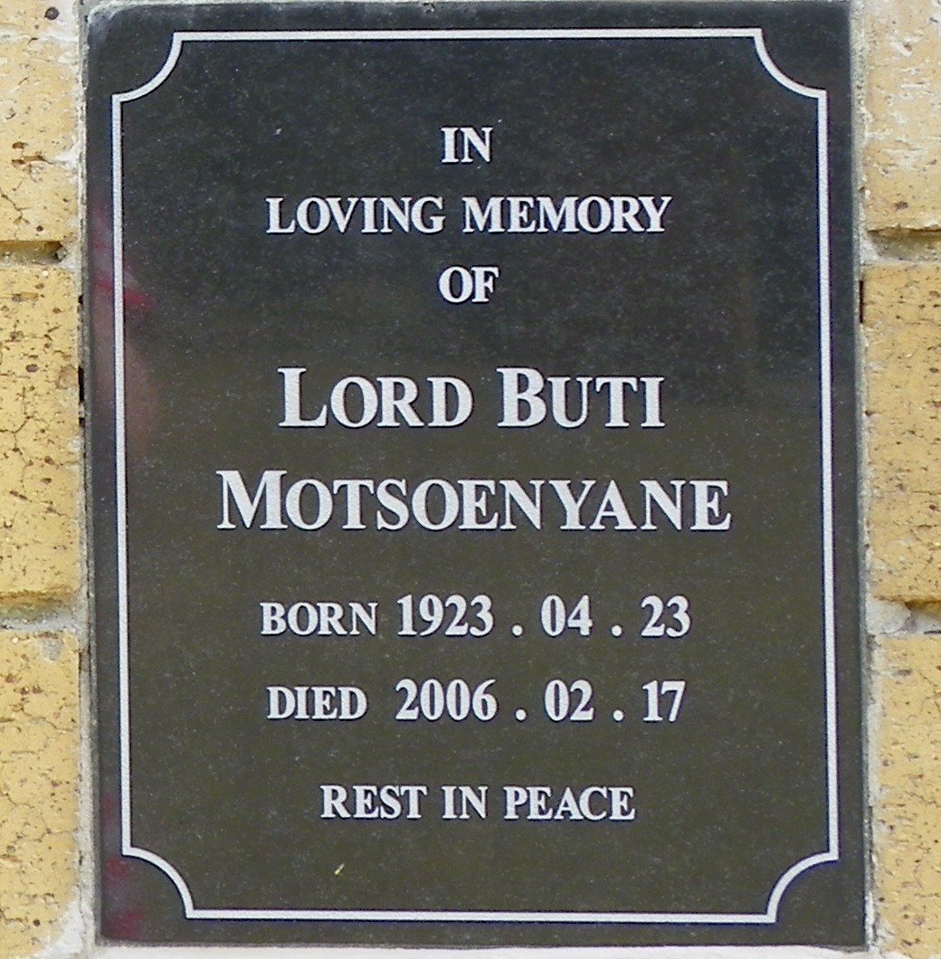 MOTSOENYANE Lord Buti 1923-2006