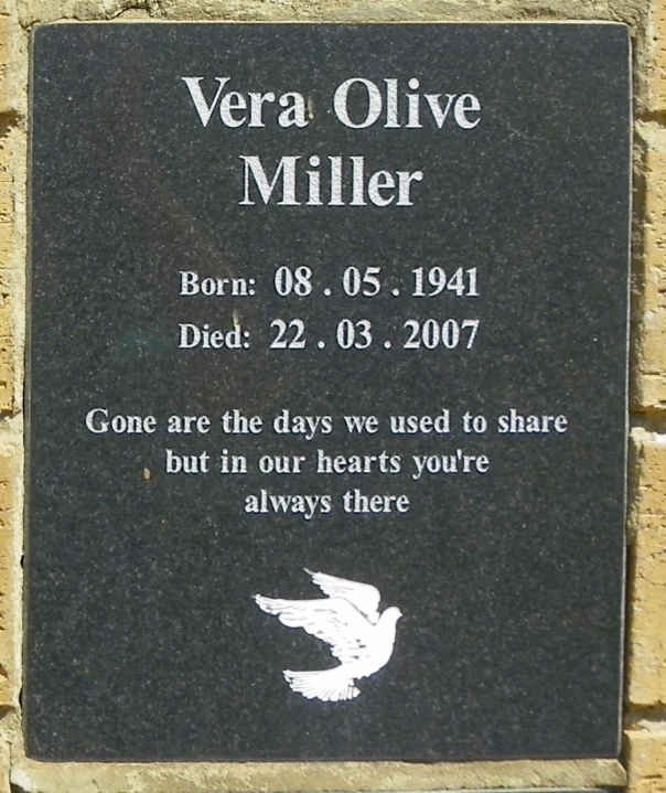 MILLER Vera Olive 1941-2007