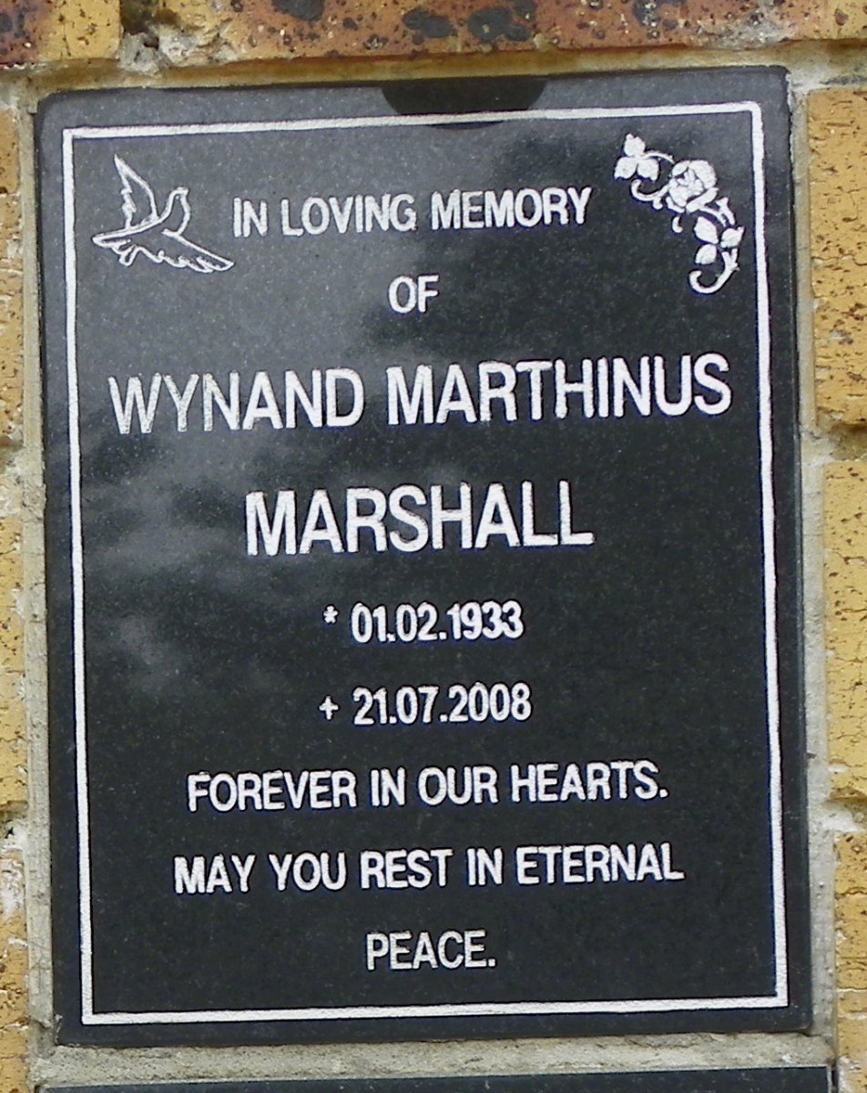MARSHALL Wynand Marthinus 1933-2008