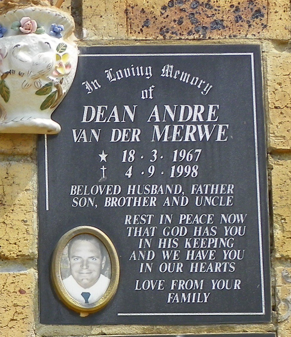 MERWE Dean Andre, van der 1967-1998