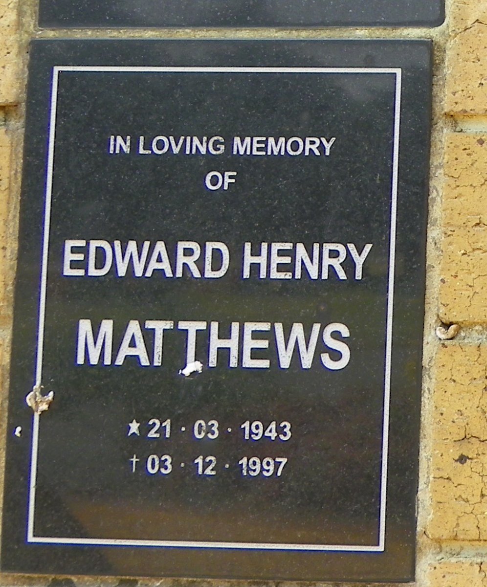 MATTHEWS Edward Henry 1943-1997