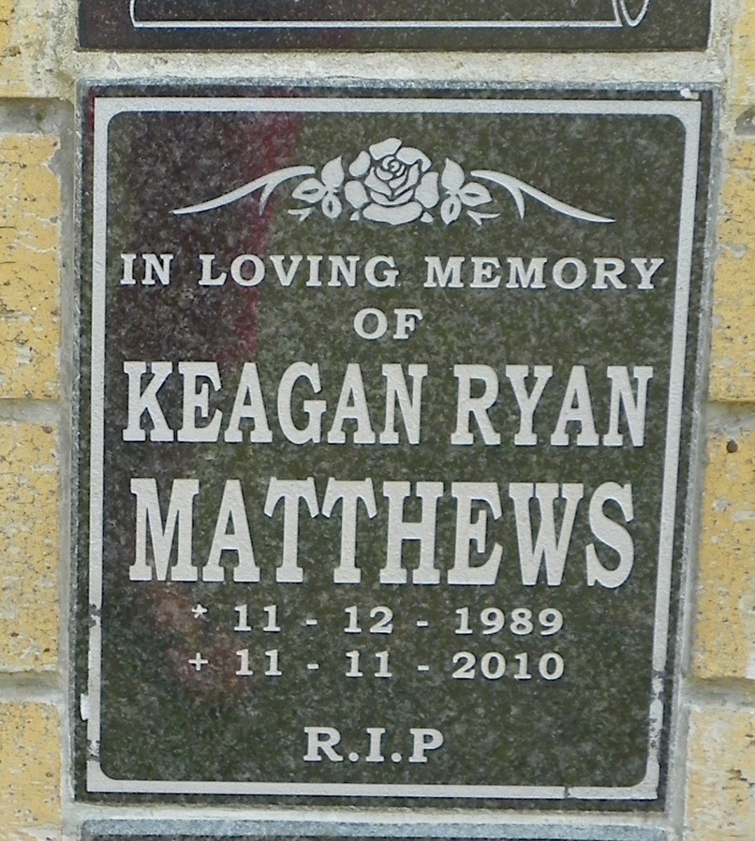 MATTHEWS Keagan Ryan 1989-2010