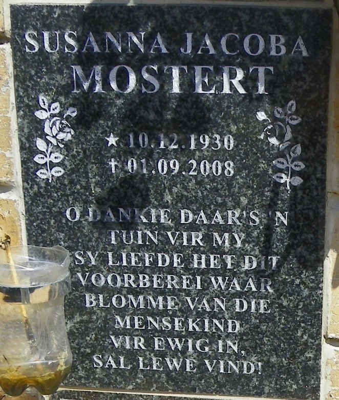 MOSTERT Susanna Jacoba 1930-2008