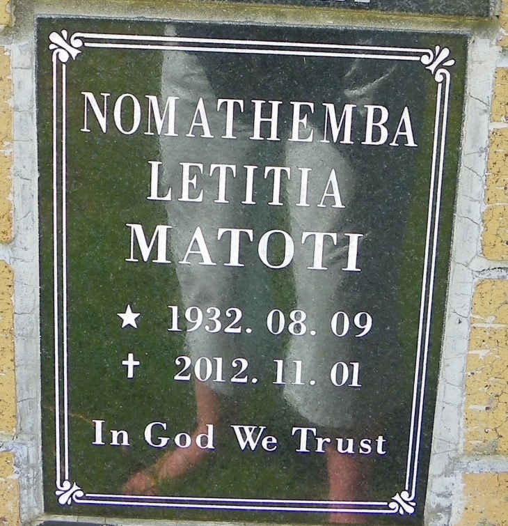 MATOTI Nomathemba Letitia 1932-2012