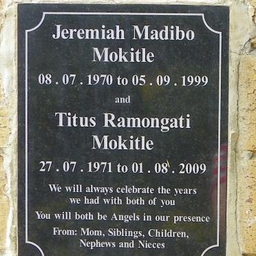 MOKITLE Jeremiah Madibo 1970-1999 :: MOKITLE Titus Ramongati 1971-2009